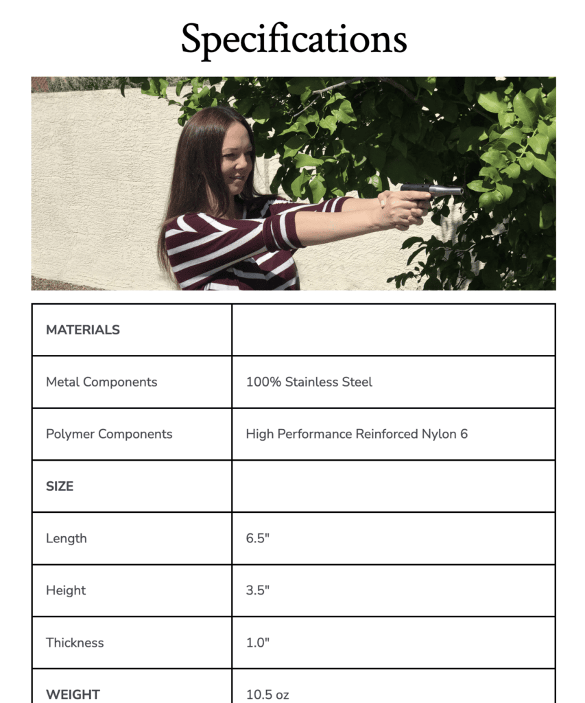 Altor pistol specifications